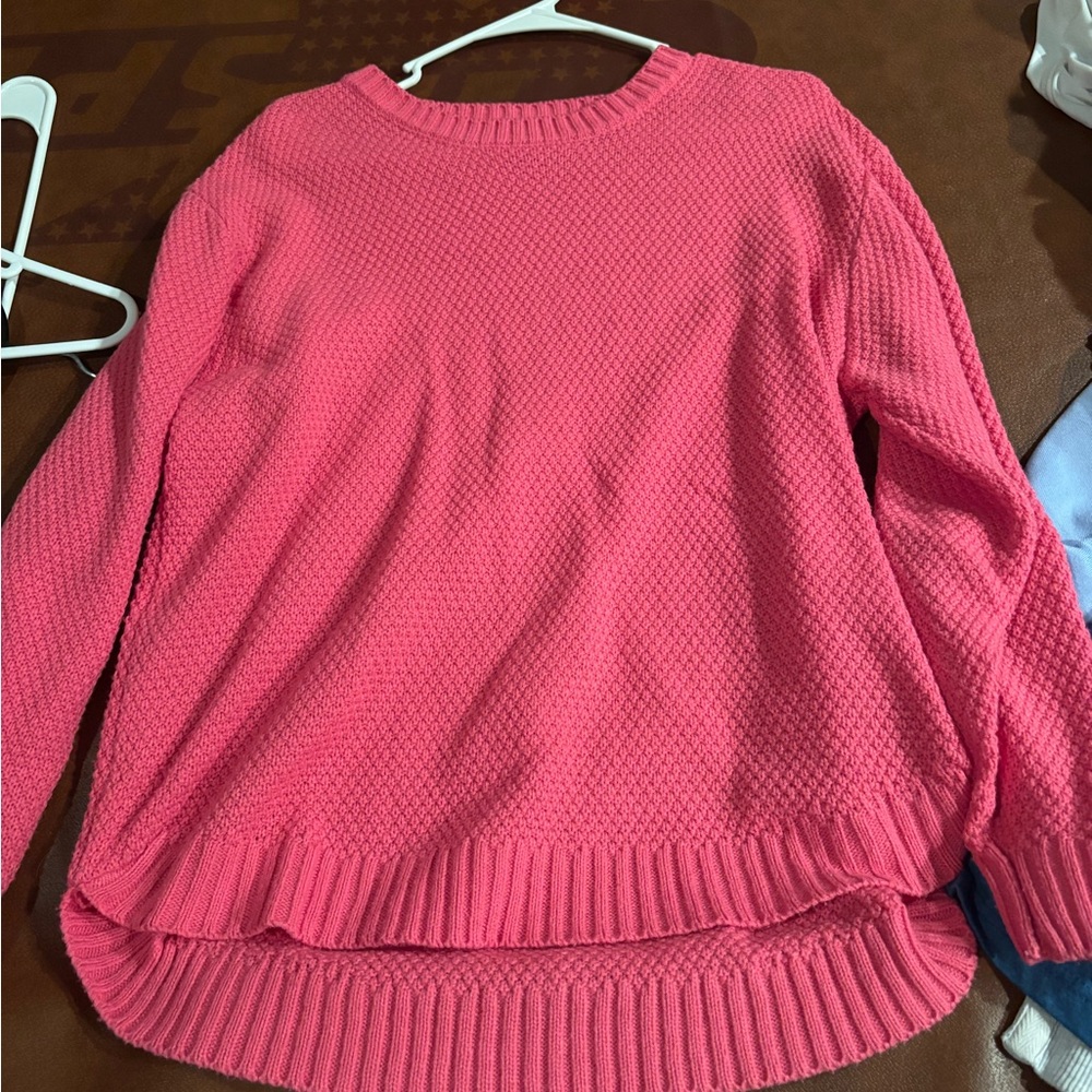 Zenana Outfitters Vibrant Pink Crew Neck Sweater